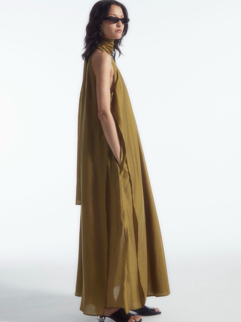 COS Halterneck A-Line Maxi Dress - Picture 3 of 10